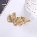 Eleganter goldener Schmetterlings-Haarclip mit funkelnden Straßsteinen aus Legierung - Hohl Schmetterling Stil (F01109-4#)