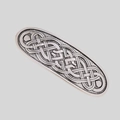 Vintage-Haarspange in Silber mit ovaler Form und aufwendigen keltischen Knotenmustern - Antiksilber