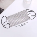 Sparkling rhinestone mesh face jewelry with colorful crystals and black elastic ear loops - Simple Rhombic Mesh Style (L042418-3#)