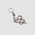 Ethnic spiral hair clip with antique silver snake design and engraved scales - Silver