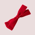 Pinza para el pelo con lazo de terciopelo rojo y textura de tela elegante en capas - Rojo