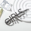 Elegante fermaglio per capelli argento con lettere GIRLS in strass per donna - Argento-GIRLS(B5522)