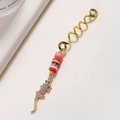 Goldener Dreadlock-Schmuck mit bunten Perlen und Kristall-Krokodil-Anhänger - Schlangen-Spiral-Stil