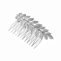 Peigne à cheveux en métal argenté motif feuilles pour coiffures féminines coréennes - Peigne à cheveux argenté