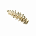 Pince à cheveux élégante en forme de feuille dorée avec texture naturelle et fini poli - Or Pince à Ressort