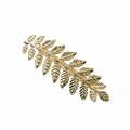 Elegant gold leaf metal hair clip with detailed vein texture for women hair accessories - Gold Alligator Clip