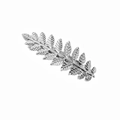 Elegant silver leaf hair comb with detailed feather patterns for stylish hair styling - Silver Spring Clip