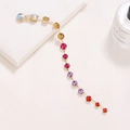 Pettine per capelli con nappe di strass colorati, catena in metallo dorato e cristalli misti - Nappa di Strass Colorati Sfumati (FJ1207) / Colorato