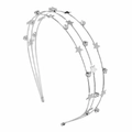 Elegant silver three-layer headband with sparkling stars and rhinestones for women - Silver