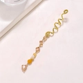Gioielli per capelli a spirale dorata con ciondolo a cuore in cristallo naturale giallo - Ciondolo Lungo a Cuore (爱心长款E9417)