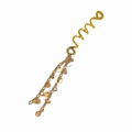 Détail d'un clip cheveux spirale doré avec glands en strass et pendentifs en métal - Gland Long à Paillettes Rondes