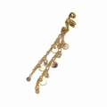 Close-up of gold hair clip with spiral patterns, delicate chains and sparkling rhinestones - Round Sequin Short Tassel (E9129)