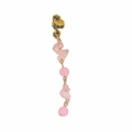 Golden spiral ear cuff with pink crystal bead chain in bohemian style for hair DIY - Pink Short Style (E9216)