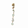 Detailed view of long boho earrings with snakeskin pattern and light green stone beads - Light Green Short Style (E9218)