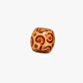 Macro detail of patterned wooden large hole beads for dreadlocks and DIY jewelry crafts - Retro Sunflower Style (9#)