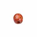 Macro detail of patterned wooden bead with orange finish for hair styling and DIY crafts - Red Orange Wheel Style (5#)
