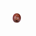 Détail d'une perle en bois marron à motif quadrillé pour tresses DIY et artisanat - Style Treillis Fauve (4#)