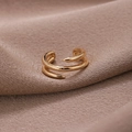 Minimalistischer doppellagiger Goldring mit unregelmäßigem U-Design und Hochglanzpolitur - Gold (D9322)
