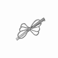 Sparkling silver bow hair clip with crystal rhinestones in a hollowed design - Silver