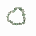 Macro shot of irregular natural green gemstone beaded bracelet on white background - Dark Green