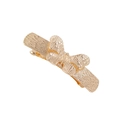 Vintage hollow golden butterfly hair clip with textured alloy finish and spring grip - Gold Relief Butterfly