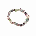 Makroaufnahme von natürlichem Amethyst- und Fluorit-Kristallperlenarmband für Damen - Bunt