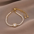Elegantes goldenes verstellbares Armband mit quadratischem Zirkon und Kristallen besetzt - Gold