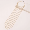 Cerchietto dorato con nappe di strass brillanti e perline colorate per look di lusso - 1 Strato Oro