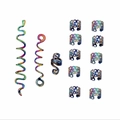 Set di fermagli per capelli a spirale arcobaleno Viking e anelli per trecce - Combo Completa Iridescente
