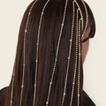 Serre-tête multicouche doré à franges et strass étincelants pour une coiffure de fête - Deux Couches Or
