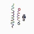 Gioielli per capelli a spirale arcobaleno per dreadlocks e trecce celtiche - Tripla Spirale Iridescente