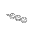 Silver alloy bobby pin featuring three cutout smiley face patterns for hair styling - Smiley Style / Silver