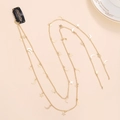Cadena dorada para el pelo con dijes de estrella y luna y clip BB negro para peinados - Dorado (C5423)