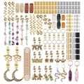 146-piece dreadlock hair jewelry set with natural stones, moon, and butterfly charms - 121Pcs Set Style 8
