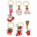 Christmas hair braid charms set with Santa, tree, and bell pendants for festive hairstyles - 6 Pieces Set 2# F1404