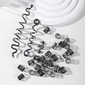 Dunkle Gunmetal Wikinger Haarspiralen und Mesh-Zopfmanschetten Set aus Vintage-Metall - Schwarz
