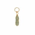 Ciondolo in pietra naturale verde chiaro avvolto in filo metallico per anelli per capelli - Verde 1 Pezzo