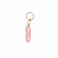 Ciondolo in cristallo esagonale rosa con filo dorato per anelli di capelli o portachiavi - Clip a stella rosa cartoon (My Melody)
