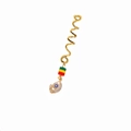 Bijou de cheveux doré exotique avec perles colorées et pendentif œil bleu de protection - Style Spirale de Serpent
