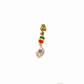 Détail de l'anneau de cheveux serpent avec perles colorées et pendentif Evil Eye - Style Spirale