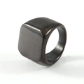 Anello a sigillo da uomo in acciaio inossidabile nero lucido dal design moderno - Taglia 7 / Liscio (C6001) / Nero