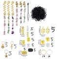 50-delige haaraccessoires set met natuursteen en spiralen voor vlechtkapsels - Collectie (5#) / Stijl 5