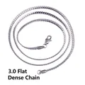 Minimalistische 3,0 mm flache dichte Halskette aus silbernem Edelstahl für Damen und Herren - Flache Dichte Kette / 3mm*55cm