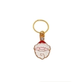 Golden Christmas Santa hair ring pendant with enamel details and sparkling crystal - Glossy Santa Claus F1404