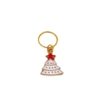 Christmas tree charm with gold polka dots and a red star for braided hair accessories - White Christmas Hat F1404