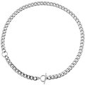 Collana a catena cubana argento con chiusura a T stile hip hop per uomo e donna - A5011-60CM