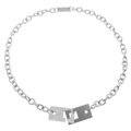 Collana da uomo hip hop in acciaio al titanio con catena grossa e fibbia quadrata - 50cm / Argento (C4002)