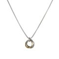 Minimalist stainless steel three-ring interlocking pendant necklace in silver and gold - Gold (D6009) 60+5cm