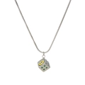 Polished titanium steel dice pendant necklace with smiley face for hip-hop streetwear style - D6004-60CM+5CM