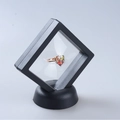 Multicolor heart gemstone ring in rose gold finish with 3D floating display gift box - Black Floating Display Box (With Base)